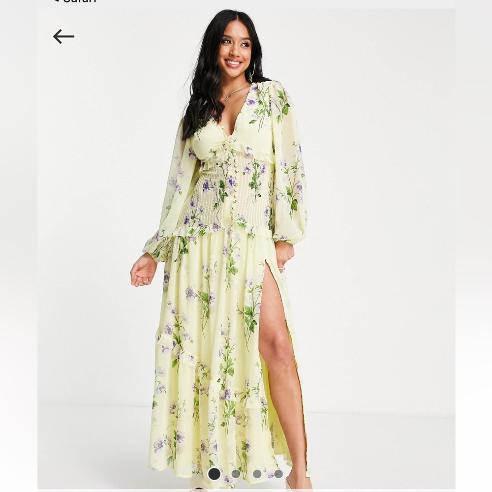 ASOS DESIGN PETITE BUTTON THROUGH PINTUCK MAXI DRESS